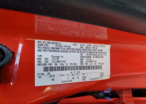 2016 Ford Focus Se z USA, uszkodzony, nr VIN 1FADP3K2XGL321779